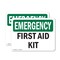 Signmission First Aid Kit, 24 in W x Rectangle, Plastic OS-2PACK-EM-P-1824-L-10376 - alternate 1